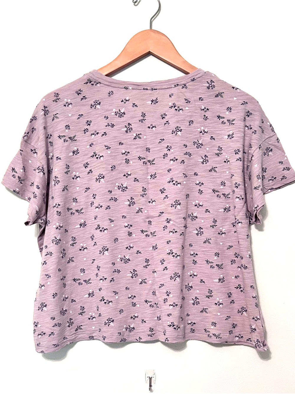 Old Navy Mauve Floral Short Sleeve Boxy Tee - Picture 5 of 6